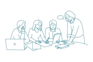 réunion entre amis pour définir le client idéal